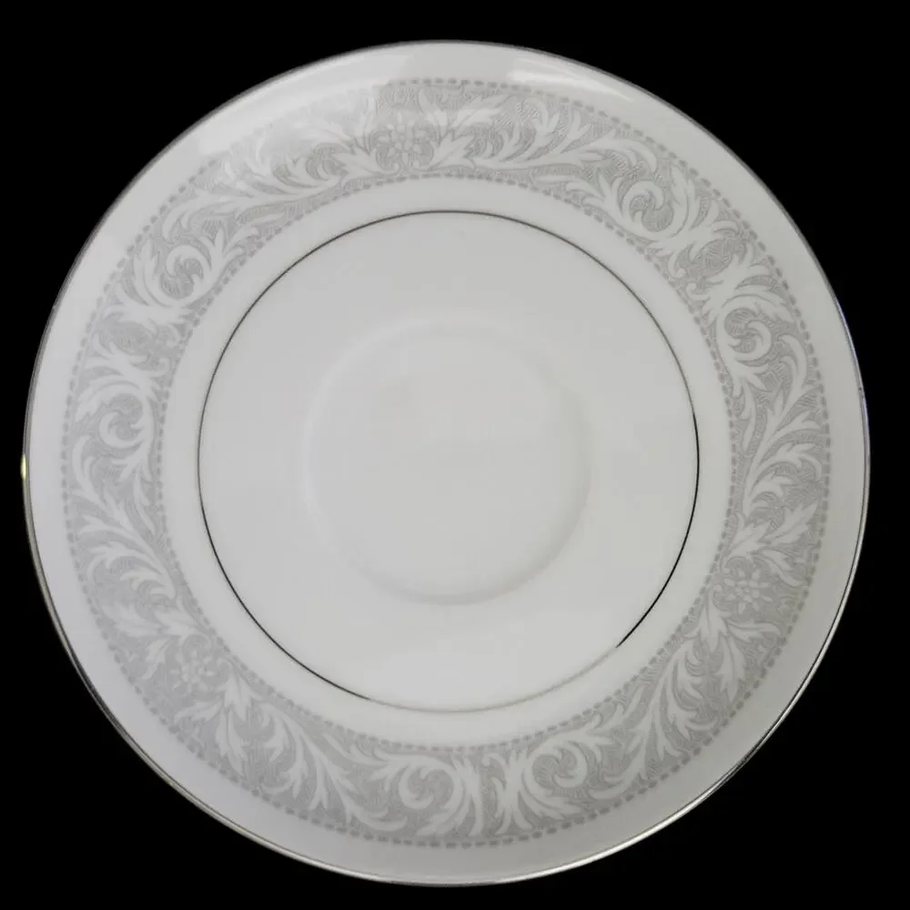 Imperial China Whitney 5671 Saucers Set of 2 Silver Scroll Trim
